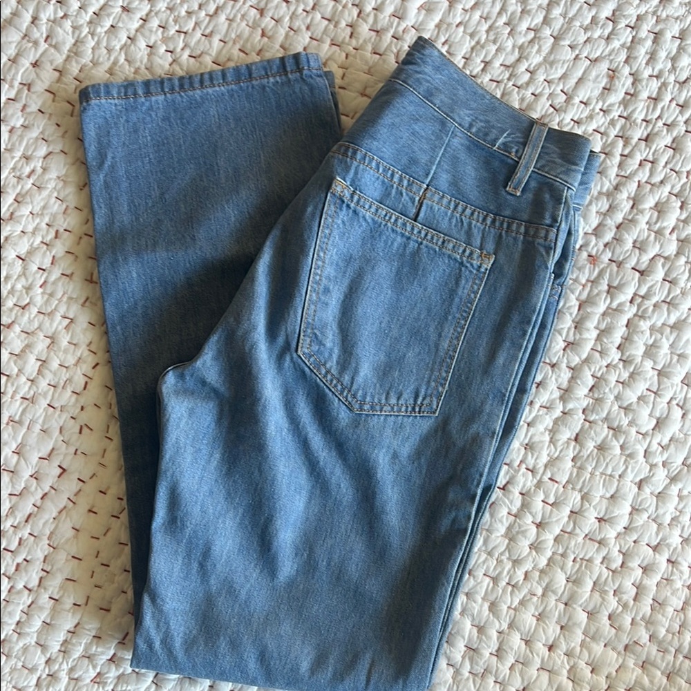Caron Callahan Straight-Leg Light Blue Denim Jeans